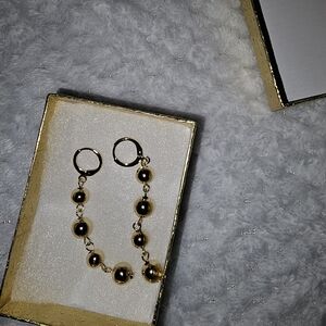 Chic Gold Ball Drop Earrings